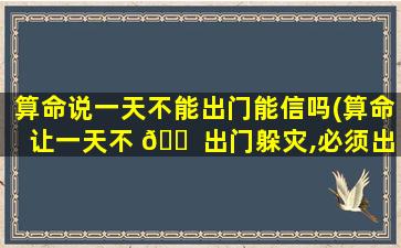 算命说一天不能出门能信吗(算命让一天不 🐠 出门躲灾,必须出门怎么 🐟 办)